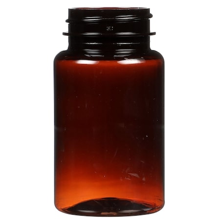 Tricorbraun 120 cc Light Amber PET Plastic Round Packer Bottle- 38-400 Neck Finis 023048