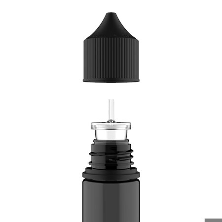 Tricorbraun 60 Ml Pet Cylinder Transparent Black, Round, Nozzle, Opaque Black Crc/Te Cap W/Breakaway Band 137659