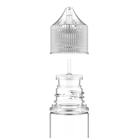 Tricorbraun 30 Ml Pet Cylinder Clear, Round, Special , Nozzle, Natural Crc/Te Cap With Breakaway Band 137707