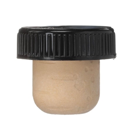 Tricorbraun Cork 33Mm Black Plastic Stopper Top W/ 22.8 Synthetic Shank, 1.75L 018819