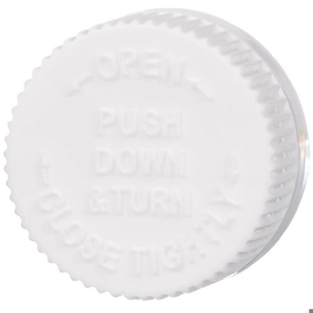 Tricorbraun 28-400 White P/P Push And Turn Closure, F217 Vented, Text Top, Ribbed Skirt, Pd028 042500