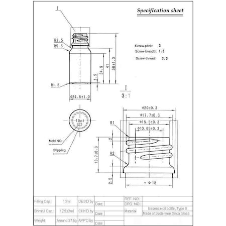 Tricorbraun 10 Ml Glass Boston Round, Round, Cobalt Blue, 18Din Finish Euro Dropper Bottle 600125