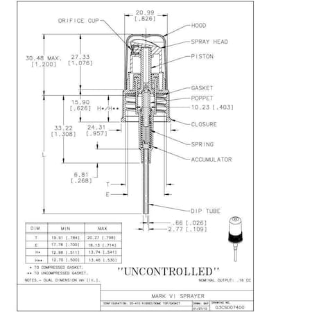 Tricorbraun 20-410 P/P Fine Mist Sprayer Black, 5.25 Inch Dip Tube Clear Polypro Hood 600251