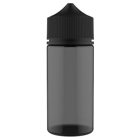 Tricorbraun 100 Ml Pet Cylinder Transparent Black, Round, Nozzle, Opaque Black Crc/Te Cap W/Breakaway Band 137683