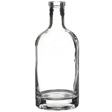 Tricorbraun 750 ml Clear Glass Round Nordic Liquor Bottle- 21.5 mm Bar Top Neck Finish 061035