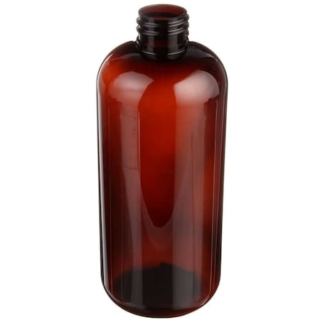 Tricorbraun 32 oz Light Amber PET Plastic Boston Round Bottle- 28-410 Neck Finish 029910