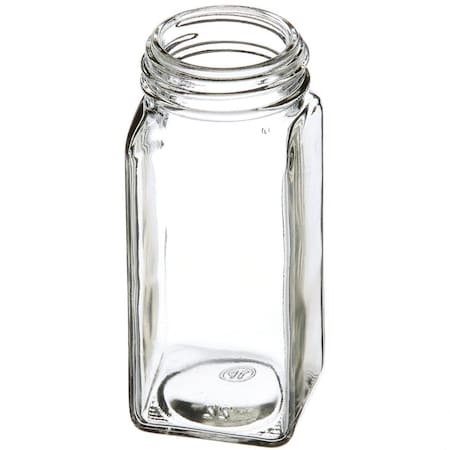Tricorbraun 4 Oz Glass Jar, Square, Flint, 43-485 Spice Jar 011720