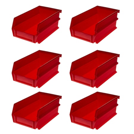 Interlocking Box Stacking Triton Products Stacking Hanging Interlocking Bins, Polypropylene, Red ...