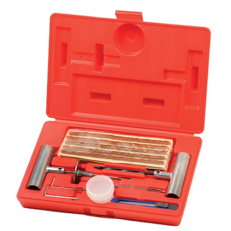 Tire Repair Kit With 8 String Inserts, Metal Handle Tools