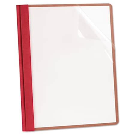 Recycled Clear Front Report Covers- Letter Size- Red-, 25PK
