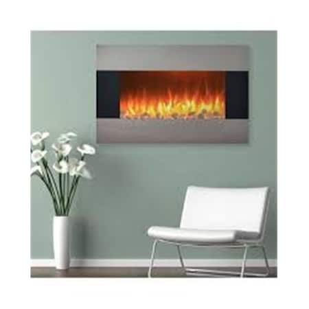 Cambridge Cambridge CAM19VWMEF-1WHT 19.5 in. Curved Vertical Color Changing  Wall Mount Electric Fireplace; White CAM19VWMEF-1WHT | Zoro