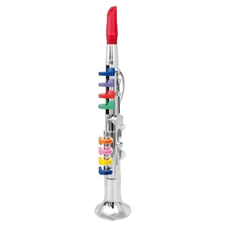 Azimport PS07B Clarinet with 8 Colored Keys; Metallic Silver