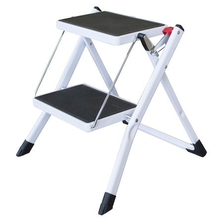 Pinpoint Two Step Mini Step Ladder White & Black PI2773403 | Zoro