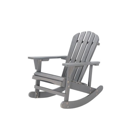 Jul Home Solid Wood Adirondack Rocking Chair SW2008DG | Zoro
