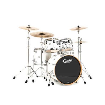 Pearlescent White Chrome Hardware Kit Drums, 5 Piece
