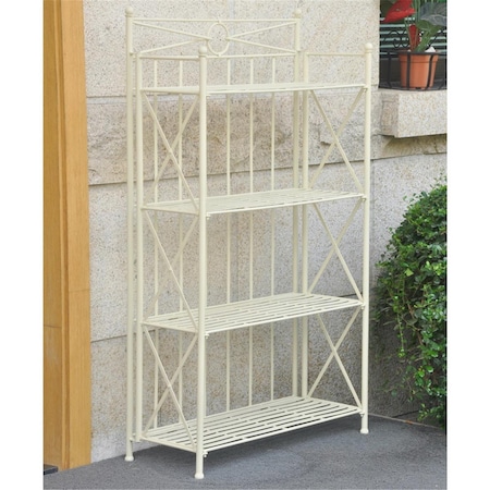 International Caravan 4-Tier Iron Folding Bakers Rack, White - 29 lbs ...