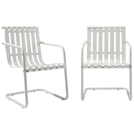 Crosley Gracie Retro Metal Outdoor Spring Chair - Alabaster White ...