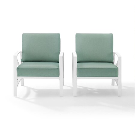 Kd Aparador Kaplan 2-Piece Outdoor Seating Set in White with Mist ...