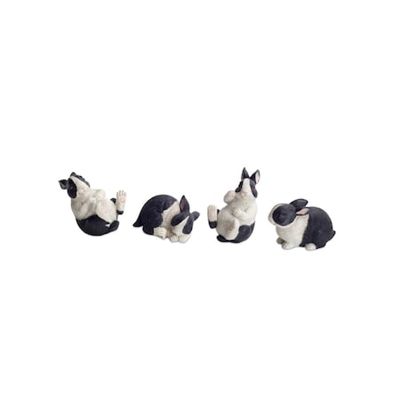 Made4Mansions 2 & 2.5 in. Resin Rabbit Figurines, Black & White - Set ...