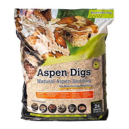 Aspen Digs Natural Aspen Substrate Bedding - 24 qt.