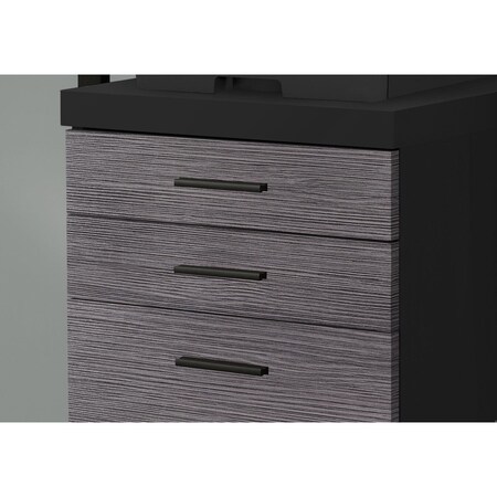 Homeroots 25.25 in. Black Particle Board & MDF Filing Cabinet with 3 ...