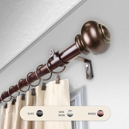 Central Design 1 in. Dani Curtain Rod with 48 to 84 in. Extension ...
