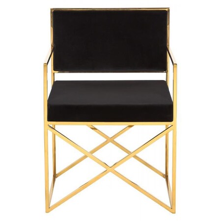 Safavieh Kian Chair, Black Velvet SFV3501A | Zoro