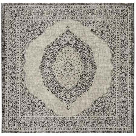 Safavieh Courtyard Power Loomed Square Area Rug Light Grey & Black - 6 ...
