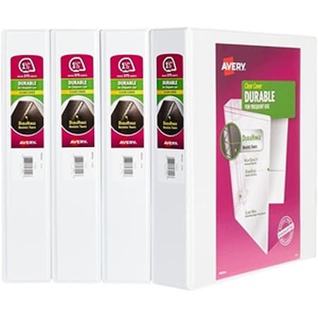 1.5 in. Durable View White Binders, 4PK