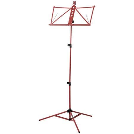 Strukture Deluxe Aluminum Music Stand with Adjustable Tray, Red