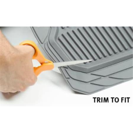 Heavy Duty Rubber Floor Mat Gray - 2 Piece, 4PK