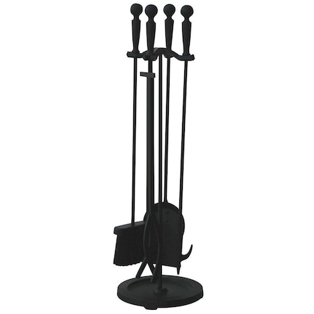 Helix Fire Set Blueprints 5 Piece Brushed Black Finish Fire Set with Double Rods ...