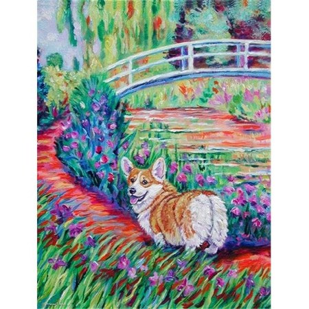 Carolines Treasures 7298CHF Corgi Footbridge Flag Canvas House Size 