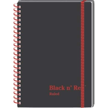 Mead Notebook Solid Red Mead Products Black N Red Twin Wire Poly Cover Notebook Black 8.25x6 ...