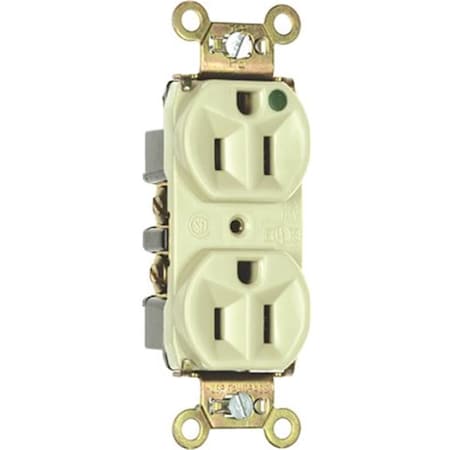 Hardware Express Hardware Express Duplex Outlet 15 Amp Hospital Grade, Ivory 601021 | Zoro