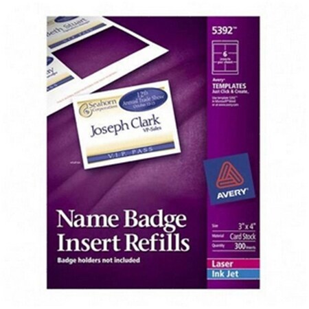 Avery Hanging Style Laser/Inkjet Name Badge Kit, 3" X 4