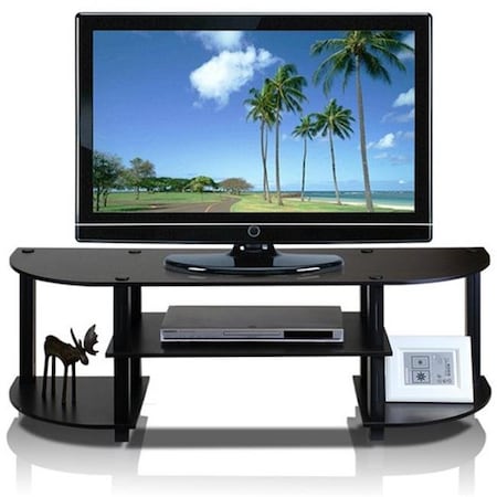 Furinno Turn-S-Tube Wide TV Entertainment Center; Espresso & Black - 15.9 x 47.25 x 13.4 in.