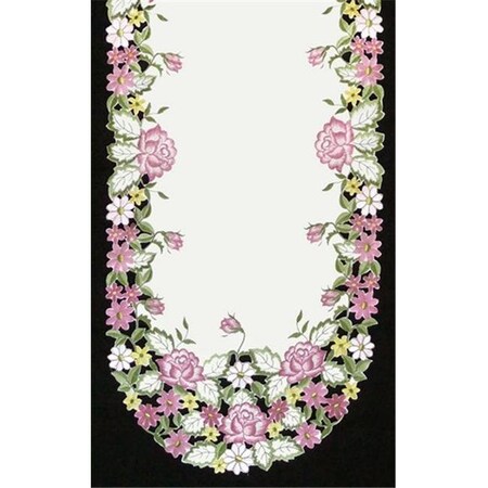 Sinobrite H0893 Pink Rose & Yellow Daisy Round Doily; 24 in. H0893(024 ...
