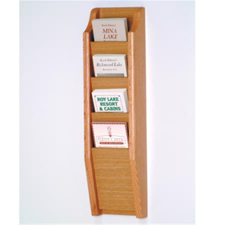 Wooden Mallet Cascade 4 Pocket Brochure Rack in Light Oak WO599293 | Zoro
