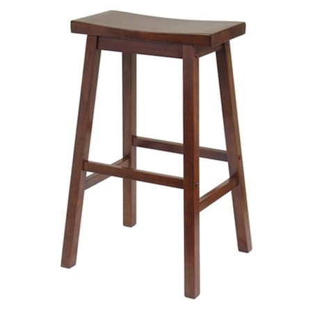 29 Inch Saddle Seat Stool - Walnut