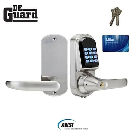 Deguard Electronic Lever Lock - Silver - w/ Prox Cards + Code + Key ...
