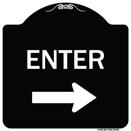Signmission Parking Lot Enter Right Arrow Heavy-Gauge Aluminum ...