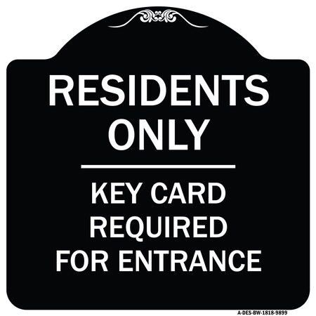 Signmission Designer Series-Residence-only-key Card Black & White Heavy ...