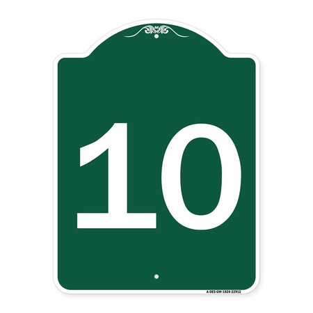 Signmission Designer Series Sign-Sign W/ Number 10, Green & White ...