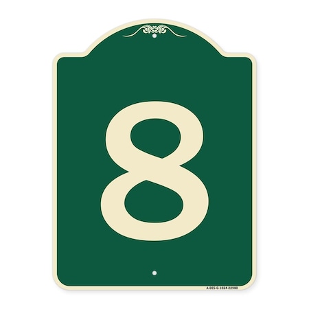Signmission Sign with Number 8 Heavy-Gauge Aluminum Architectural Sign ...
