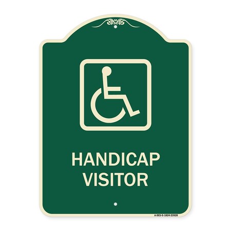 Handicap Work Sign Signmission Handicap Visitor With Graphic Heavy-Gauge Aluminum ...