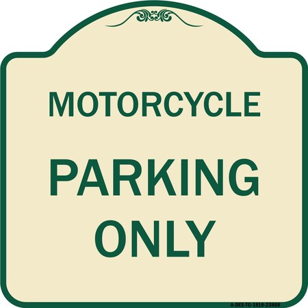 Signmission Motorcycle Parking Only Heavy-Gauge Aluminum Architectural ...