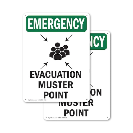 Signmission Evacuation Muster Point With Symbol, 18 in W x Rectangle ...