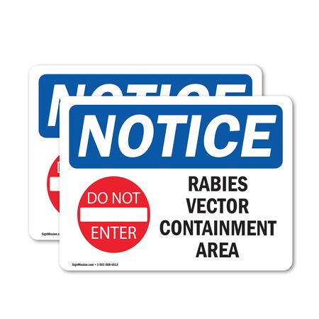 Signmission Rabies Vector Containment Area Sign With Symbol, 24 in W x ...