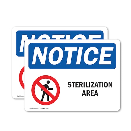 Signmission Sterilization Area Sign With Symbol, 24 in W x Rectangle ...